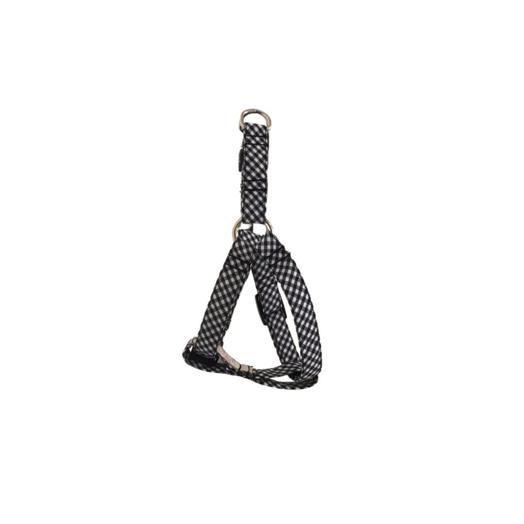 Hundegeschirr - "Vichy Black" Bandmodell