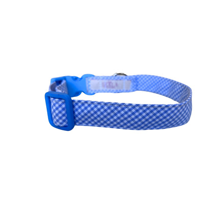 Conjunto paseo Perruno Azul Vichy - Collar y correa
